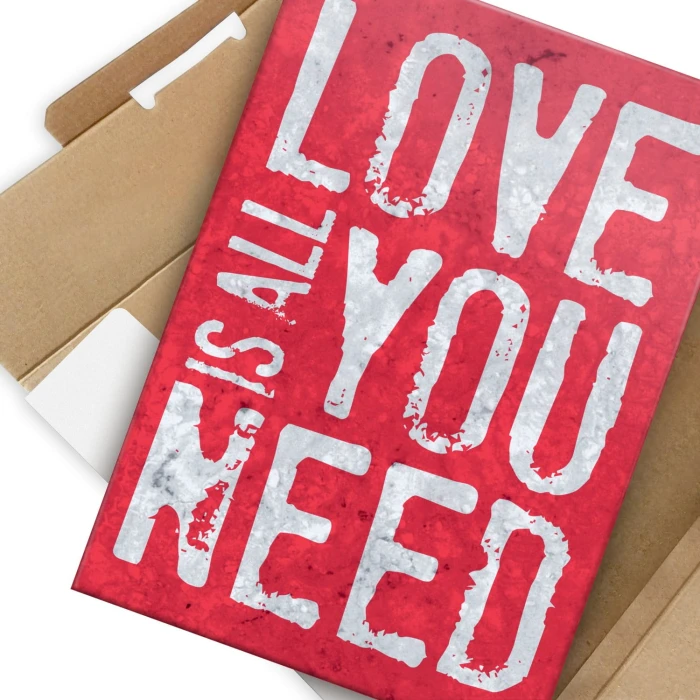 Plakat metalowy Love is all you need Prezent