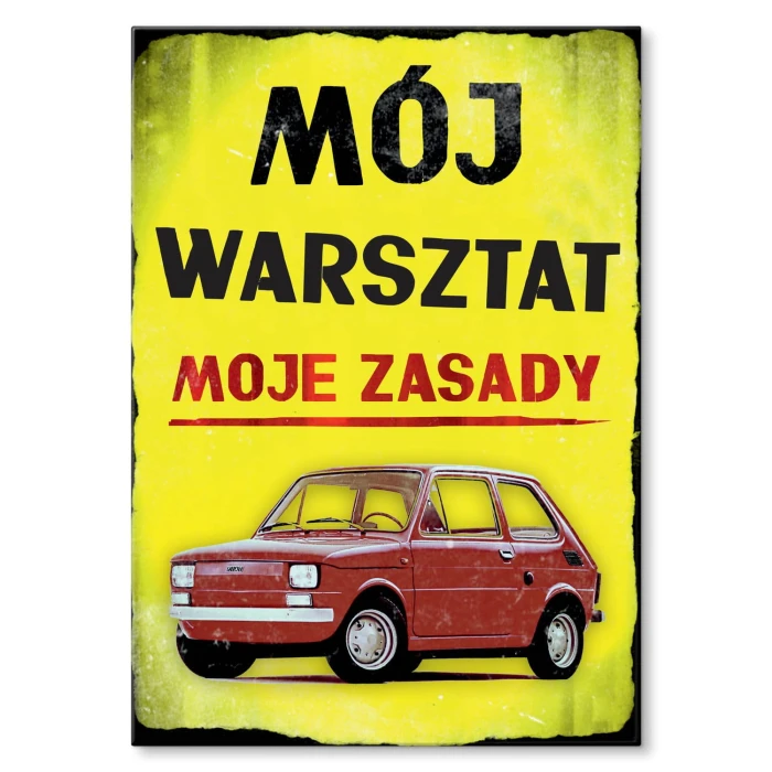 Plakat metalowy Mój warsztat 126p Prezent