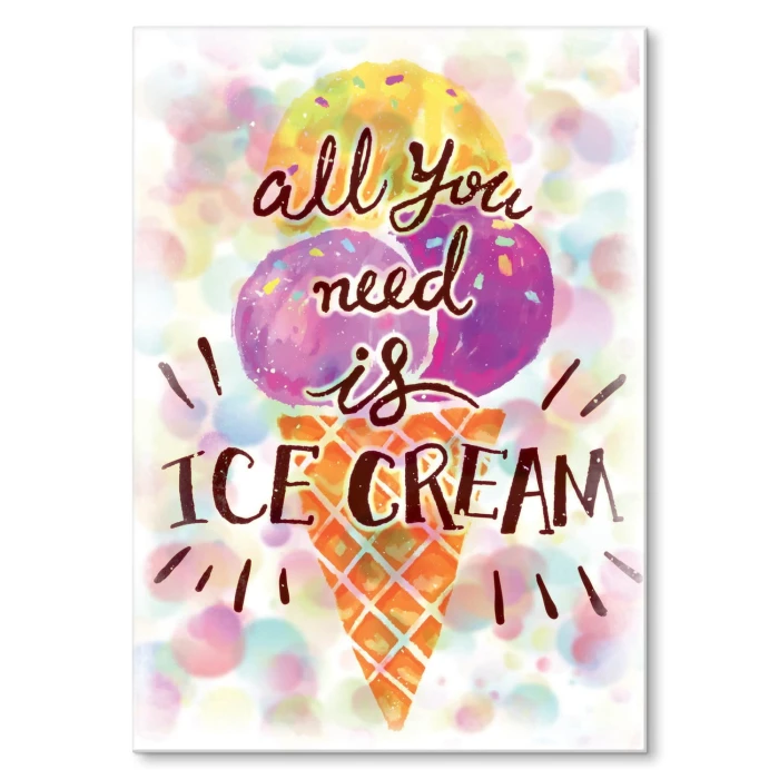 Plakat metalowy Ice cream Lody Prezent