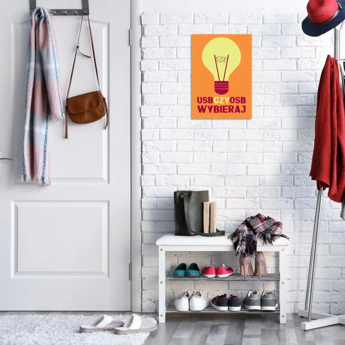 Plakat metalowy USB czy OSB Prezent