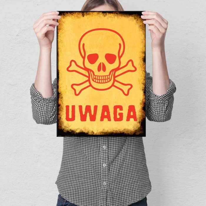 Plakat metalowy Uwaga! Prezent