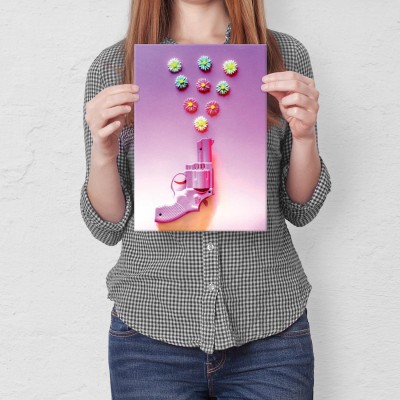 Plakat metalowy Kolorowy strzał Prezent