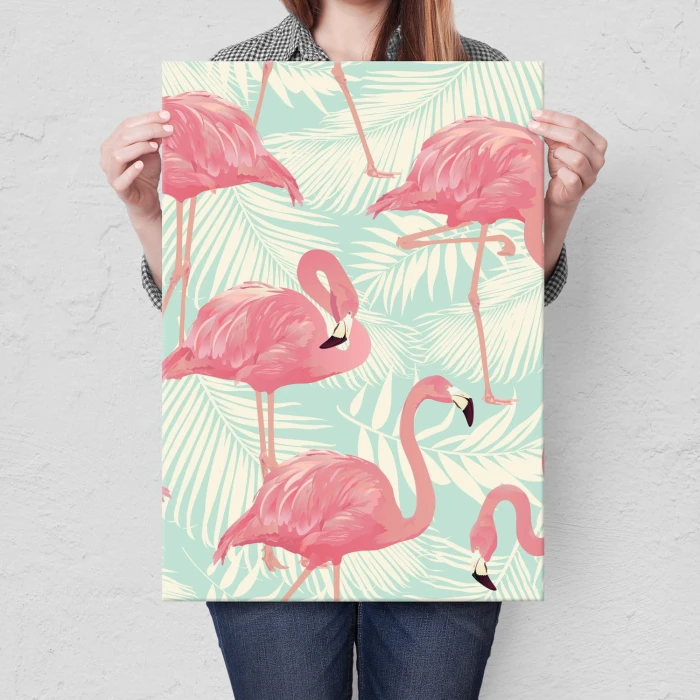 Plakat metalowy Flamingi Prezent