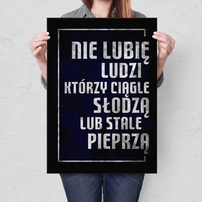 Plakat metalowy Nie lubię Prezent
