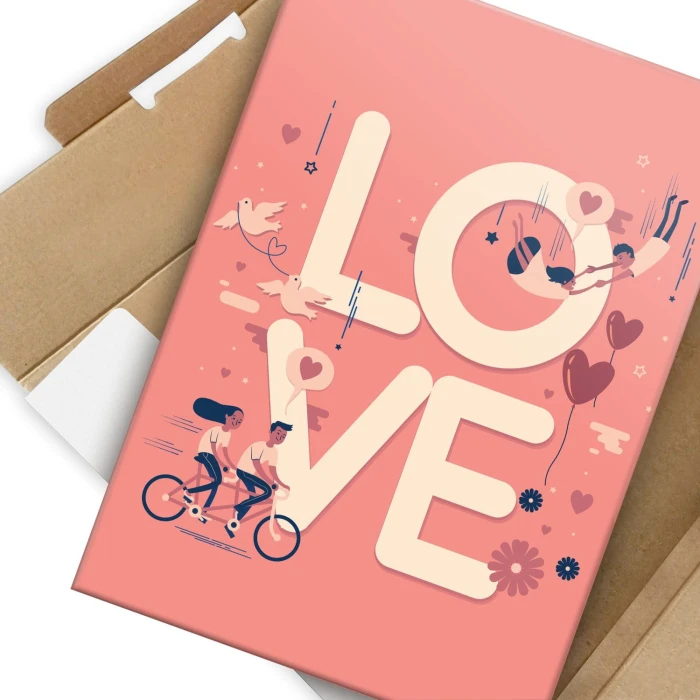 Plakat metalowy LOVE rower Prezent