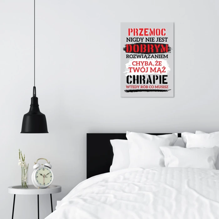 Plakat metalowy Chrapanie męża Prezent