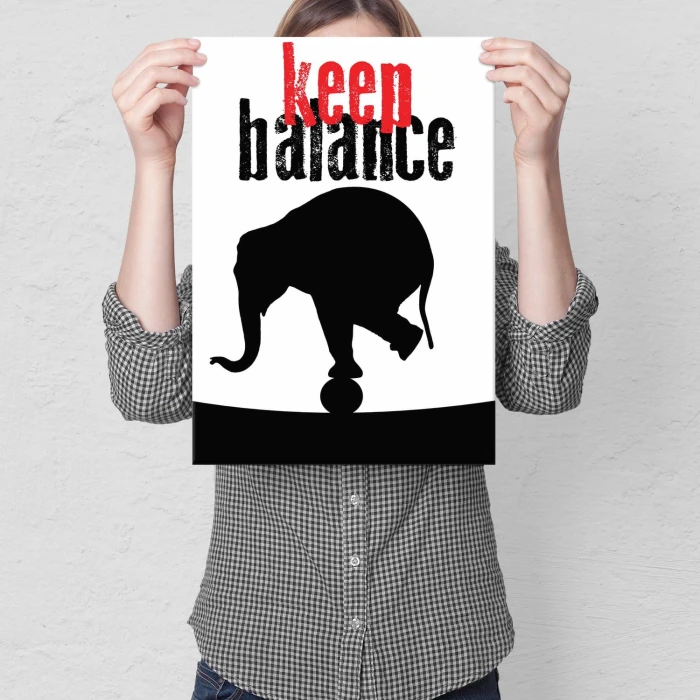 Plakat metalowy Keep balance Prezent