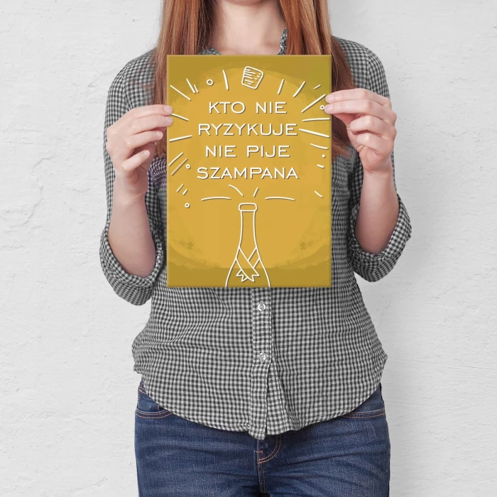 Plakat metalowy Kto nie ryzykuje Prezent