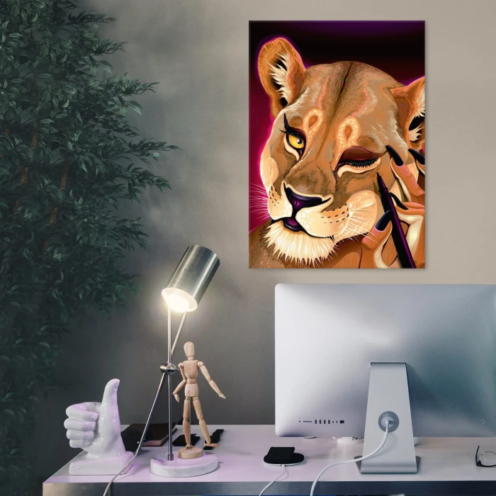 Plakat metalowy Lioness Prezent