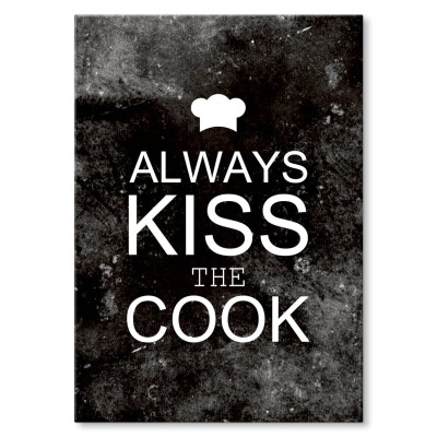 Plakat metalowy Kiss the cook black Prezent