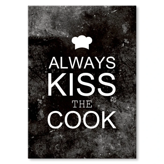 Plakat metalowy Kiss the cook black Prezent