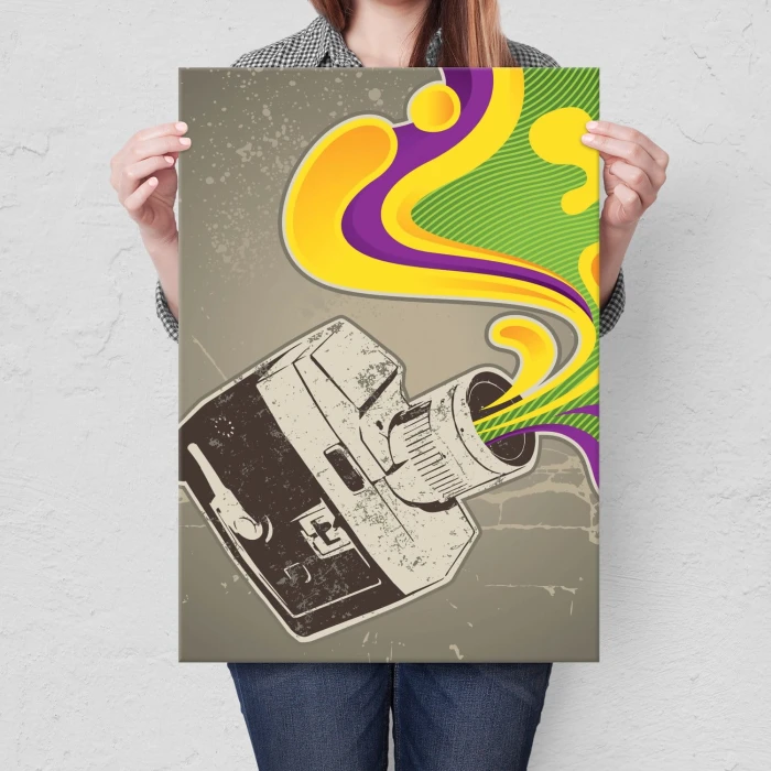 Plakat metalowy Retro kamera Prezent