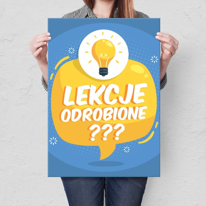 Plakat metalowy Lekcje odrobione? Prezent