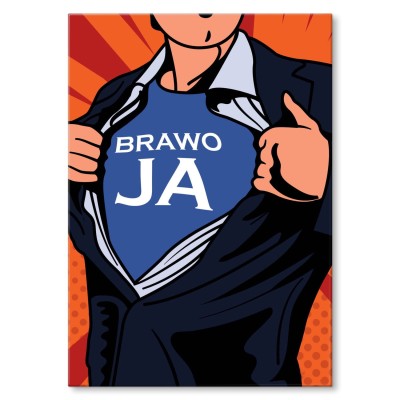 Plakat metalowy Brawo ja Prezent