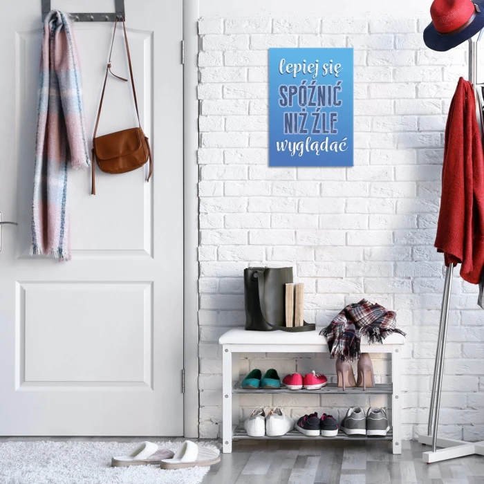 Plakat metalowy Lepiej się spóźnić Prezent