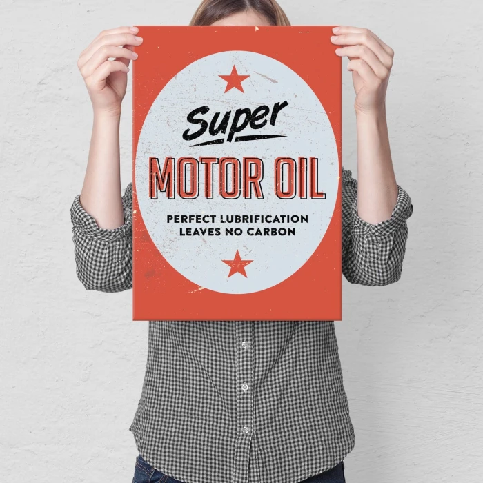 Plakat metalowy Super motor oil Prezent