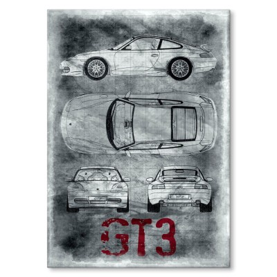 Plakat metalowy Porsche GT3 Prezent