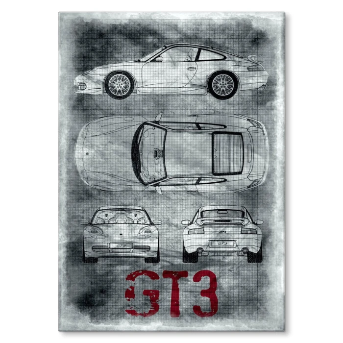 Plakat metalowy Porsche GT3 Prezent