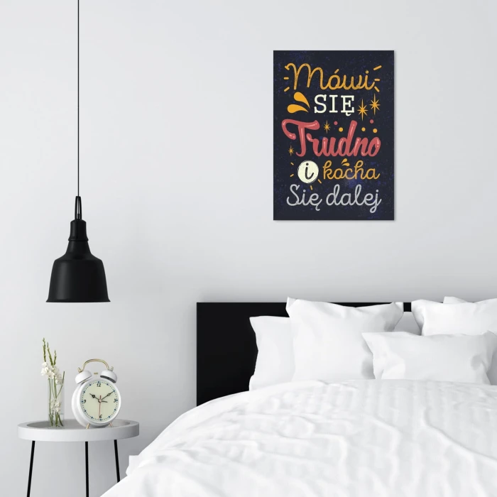 Plakat metalowy Mówi się trudno Prezent