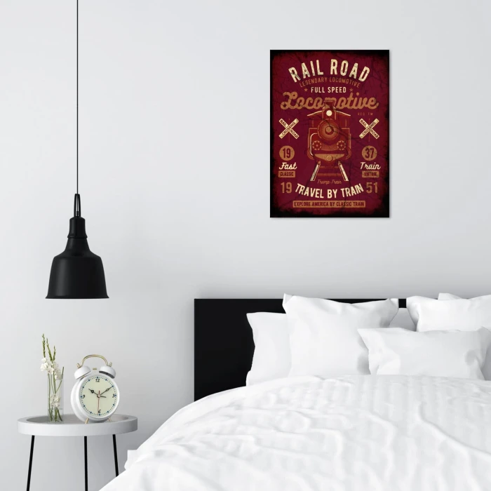Plakat metalowy Travel by train