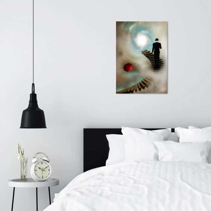 Plakat metalowy Kosmos i mężczyzna Prezent