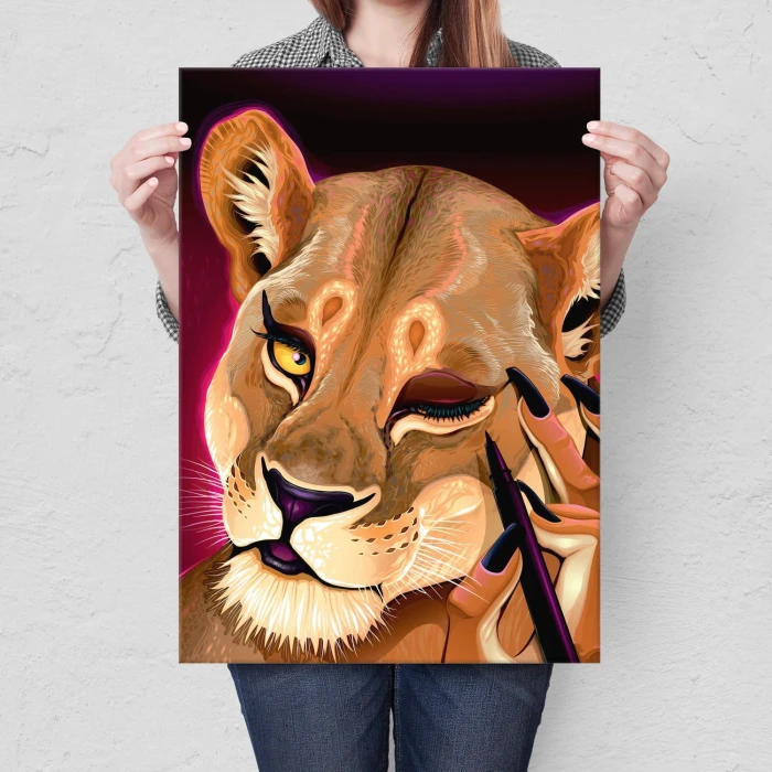 Plakat metalowy Lioness Prezent
