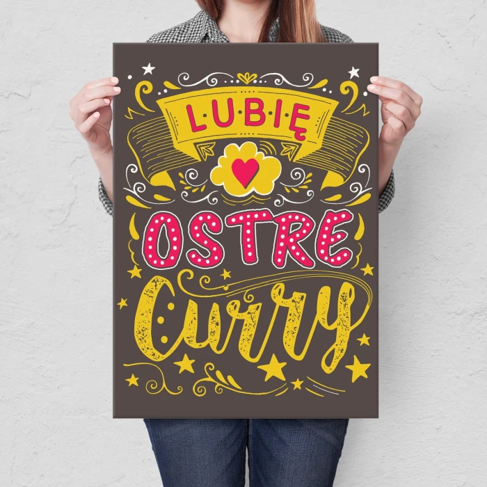 Plakat metalowy Lubię ostre curry Prezent