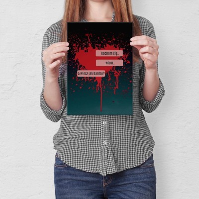 Plakat metalowy Kocham Cię - WIEM Prezent