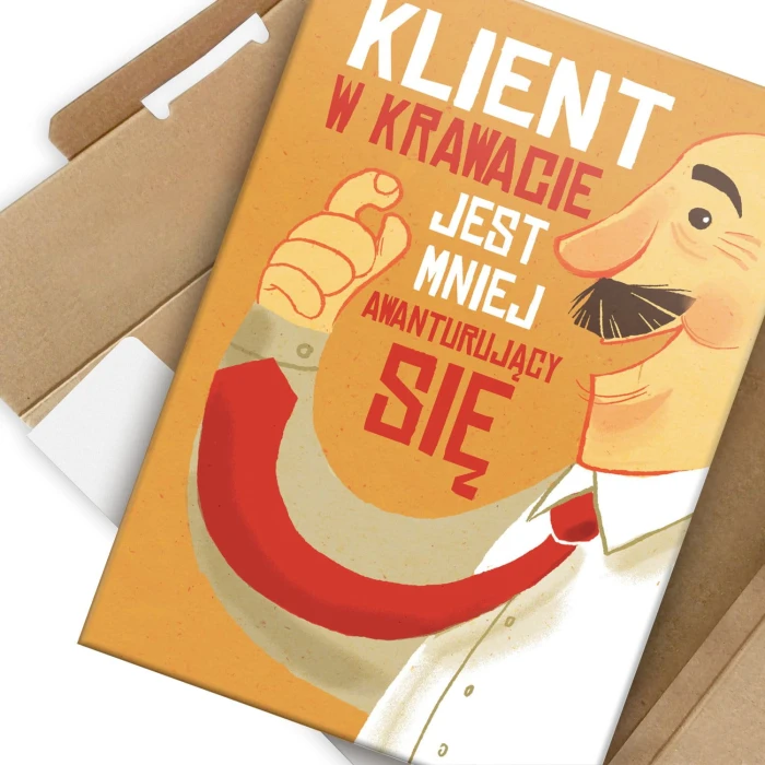 Plakat metalowy Klient w krawacie 2 Prezent
