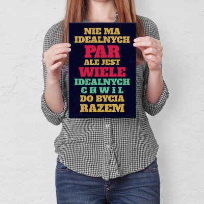 Plakat metalowy Nie ma idealnych par Prezent