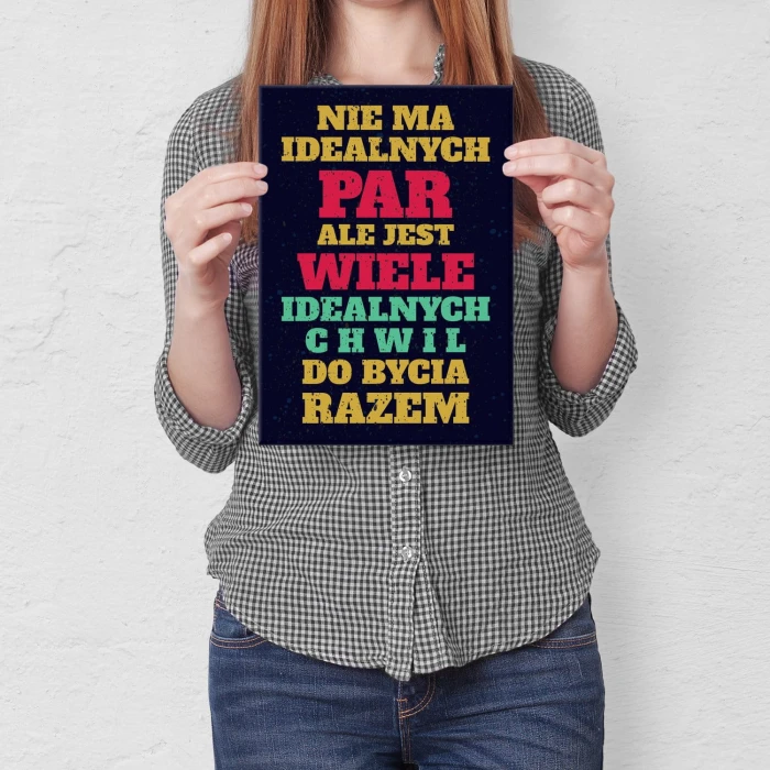 Plakat metalowy Nie ma idealnych par Prezent