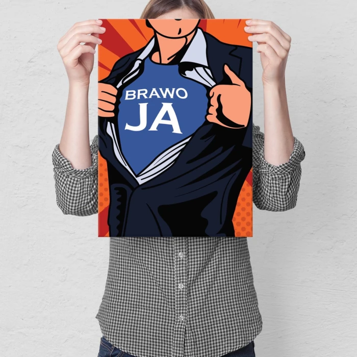 Plakat metalowy Brawo ja Prezent