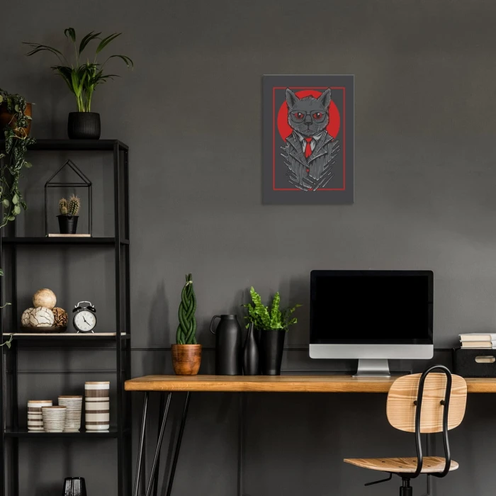 Plakat metalowy Kot z mafii Prezent