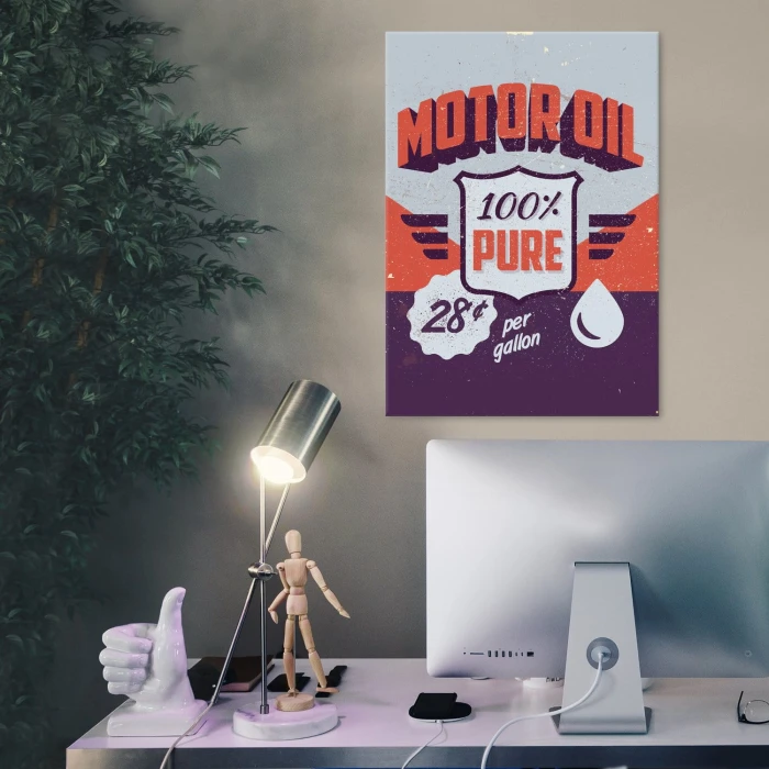 Plakat metalowy Motor oil Prezent