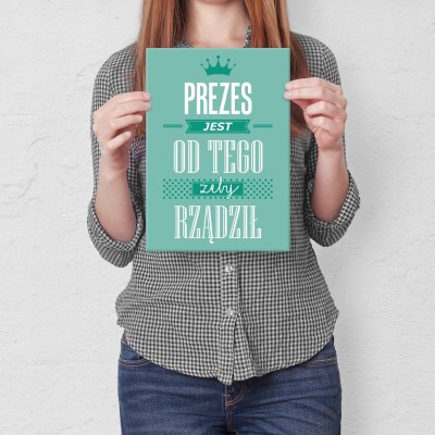Plakat metalowy Prezes Prezent