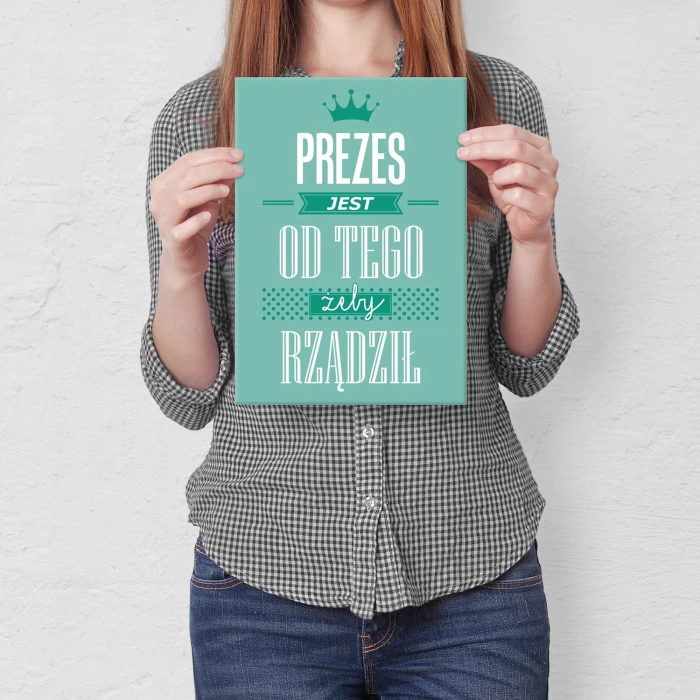 Plakat metalowy Prezes Prezent