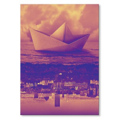 Plakat metalowy Podwodne miasto Prezent