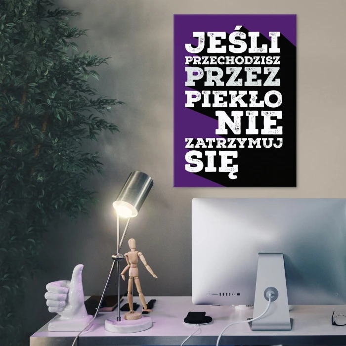 Plakat metalowy Nie zatrzymuj się Prezent