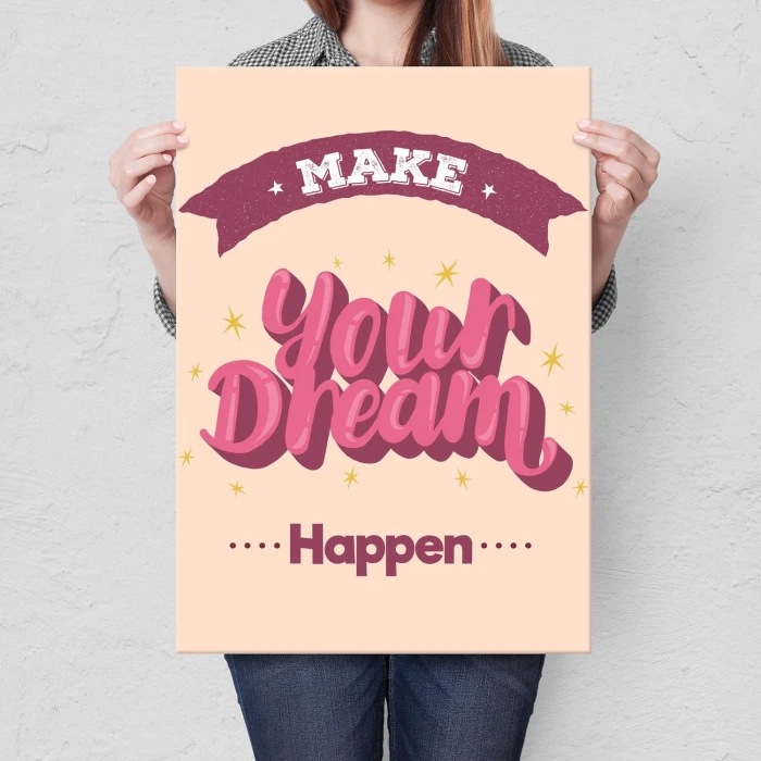 Plakat metalowy Make your dream happen Prezent