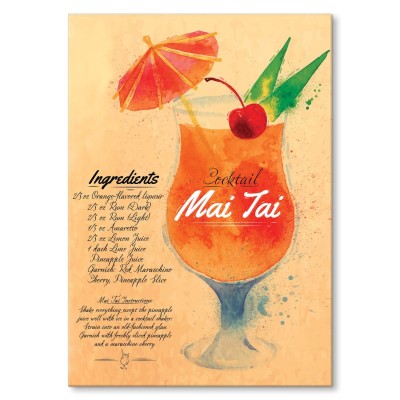 Plakat metalowy Drink Mai Tai Prezent