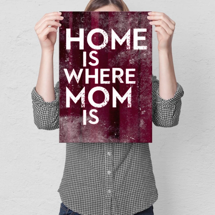 Plakat metalowy Dom jest tam gdzie mama Prezent