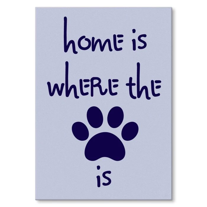 Plakat metalowy Dom jest tam gdzie pies Prezent