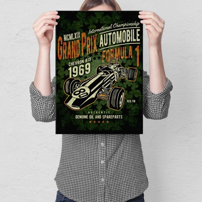 Plakat metalowy Grand Prix Formula 1 Prezent