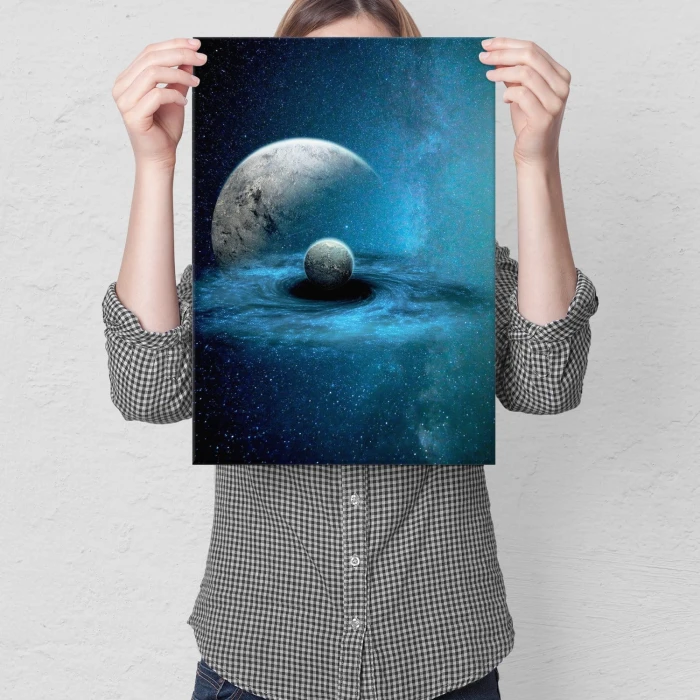 Plakat metalowy Planety w galaktyce Prezent