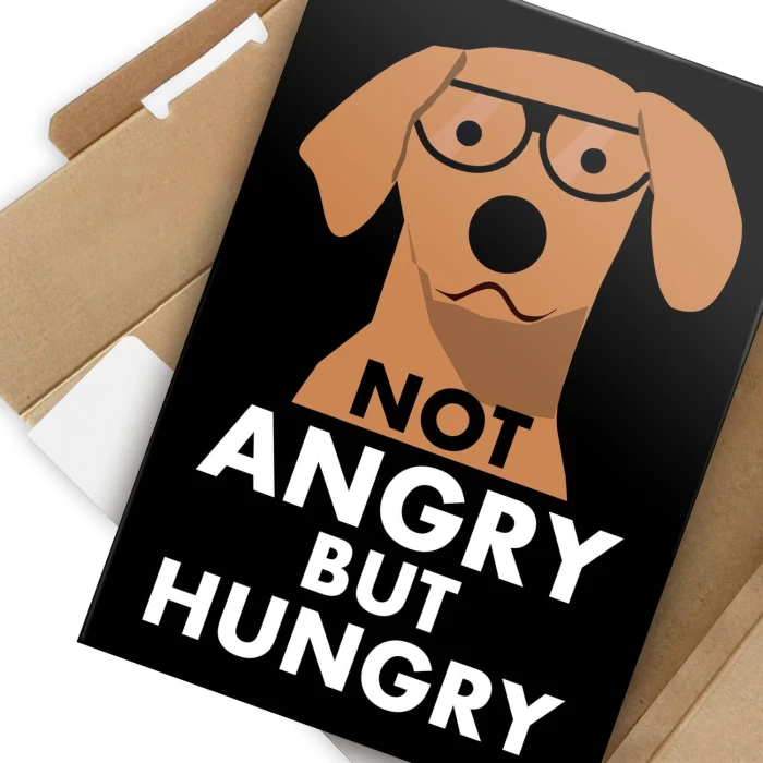 Plakat metalowy Not angry but hungry Prezent