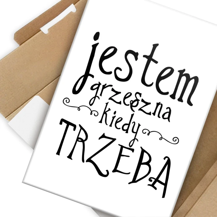 Plakat metalowy Jestem grzeszna Prezent