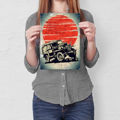 Plakat metalowy Jeep Sunrise Prezent