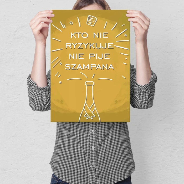 Plakat metalowy Kto nie ryzykuje Prezent