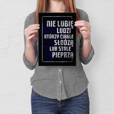 Plakat metalowy Nie lubię Prezent