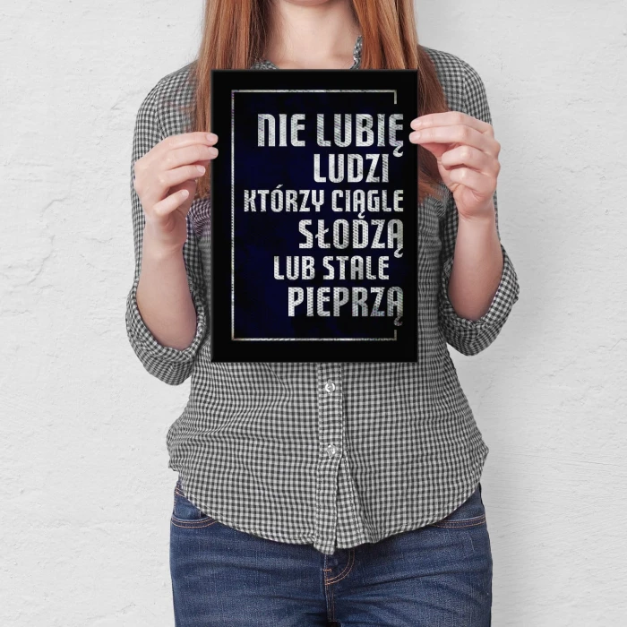 Plakat metalowy Nie lubię Prezent